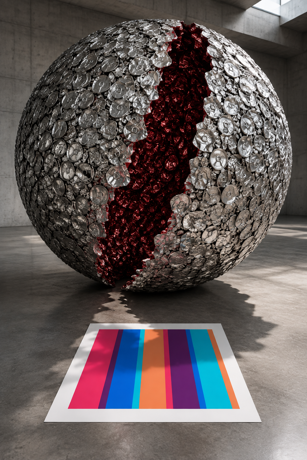 Aluminium-sphere installation