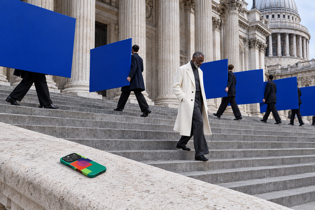 Contemporary intervention across the steps of St Paul’s