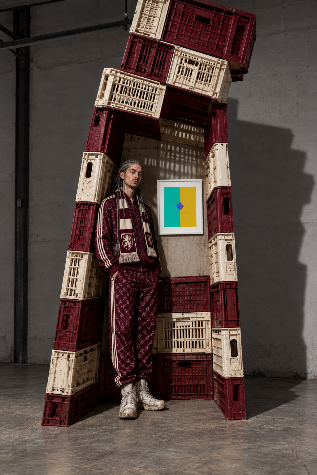 Crate installation with a visitor