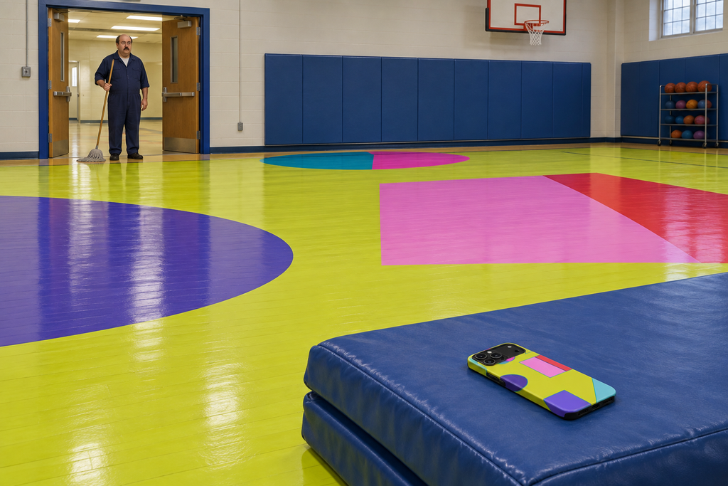 Gymnasium floor repainted overnight