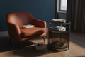 Blue Pink Moon Diamond Nappa leather bookmark in a 1970s London flat interior