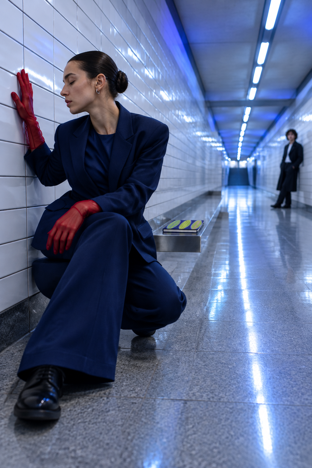 London railway tunnel editorial with Navy Watermelon journal