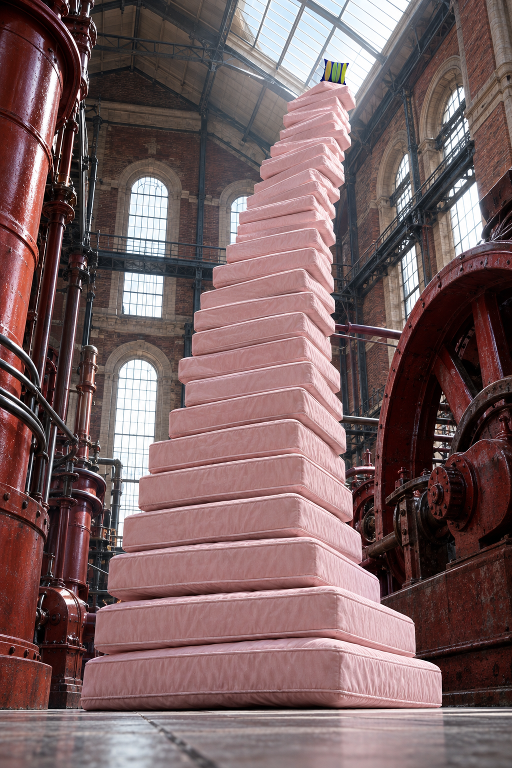 Navy Watermelon, mattress staircase in the pumping station