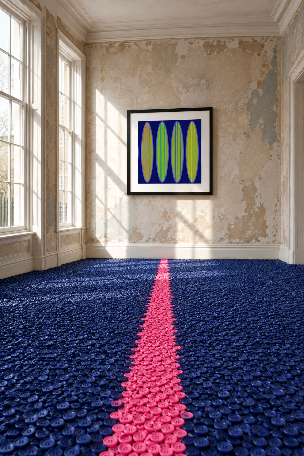 Navy Watermelon print, Georgian button field