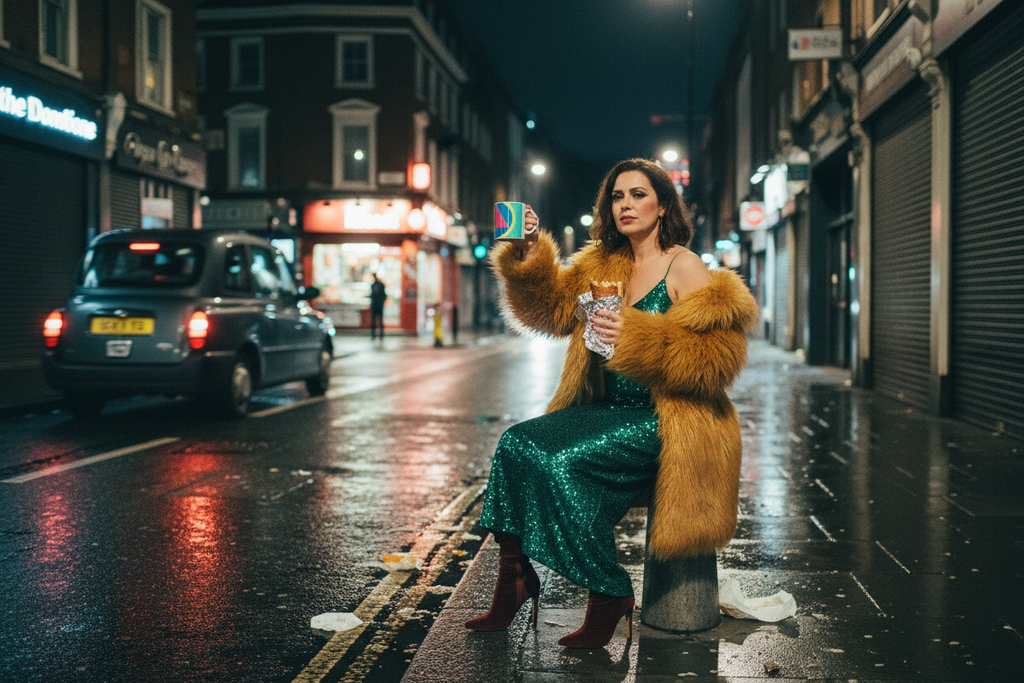 Old Compton Street at 3am, kebab in one hand, tea in the other
