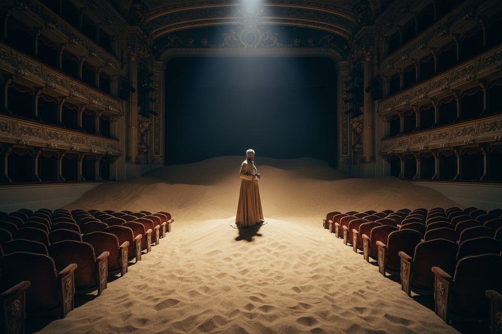 Opera house drowned in sand dunes