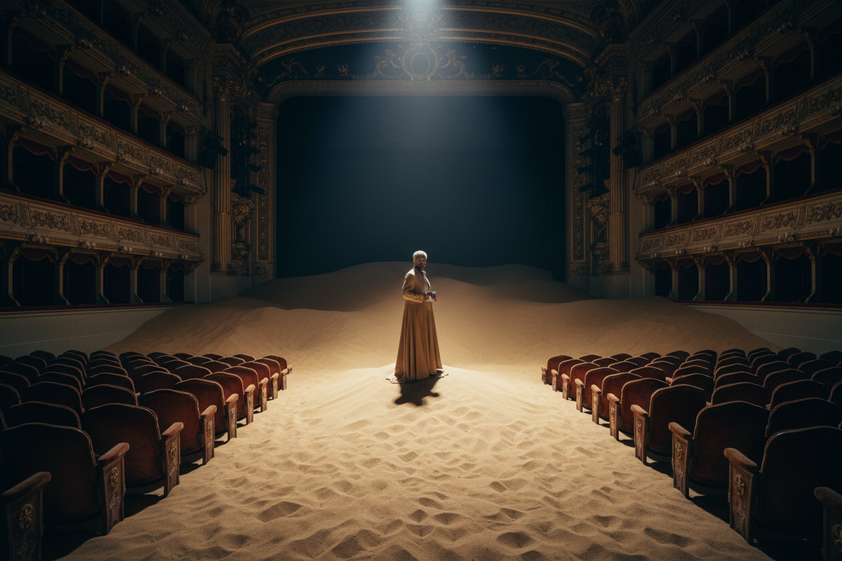 Opera house drowned in sand dunes