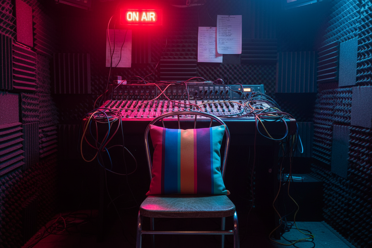 Pretty in Pink Brixton pirate radio studio