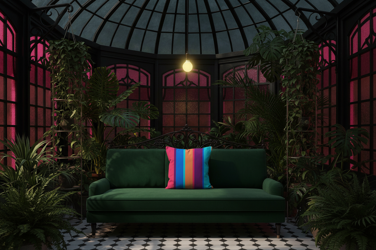 Pretty in Pink Victorian conservatory interior