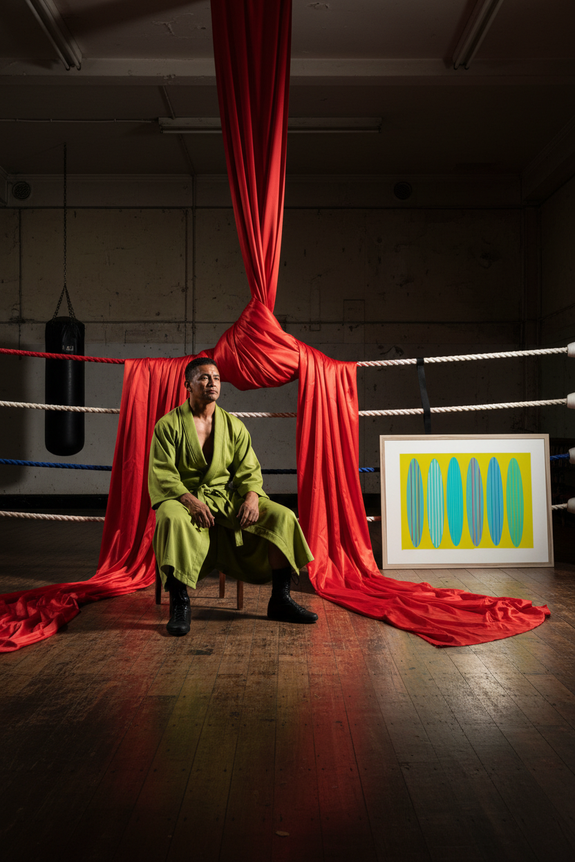 Replacement boxing-gym satin sculpture