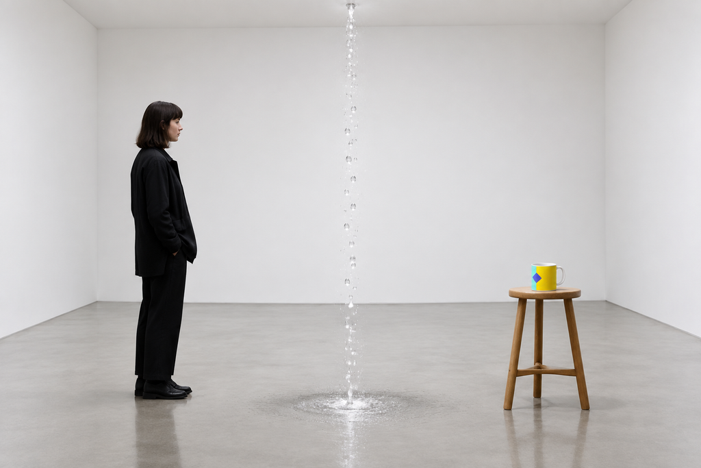Single falling water column installation