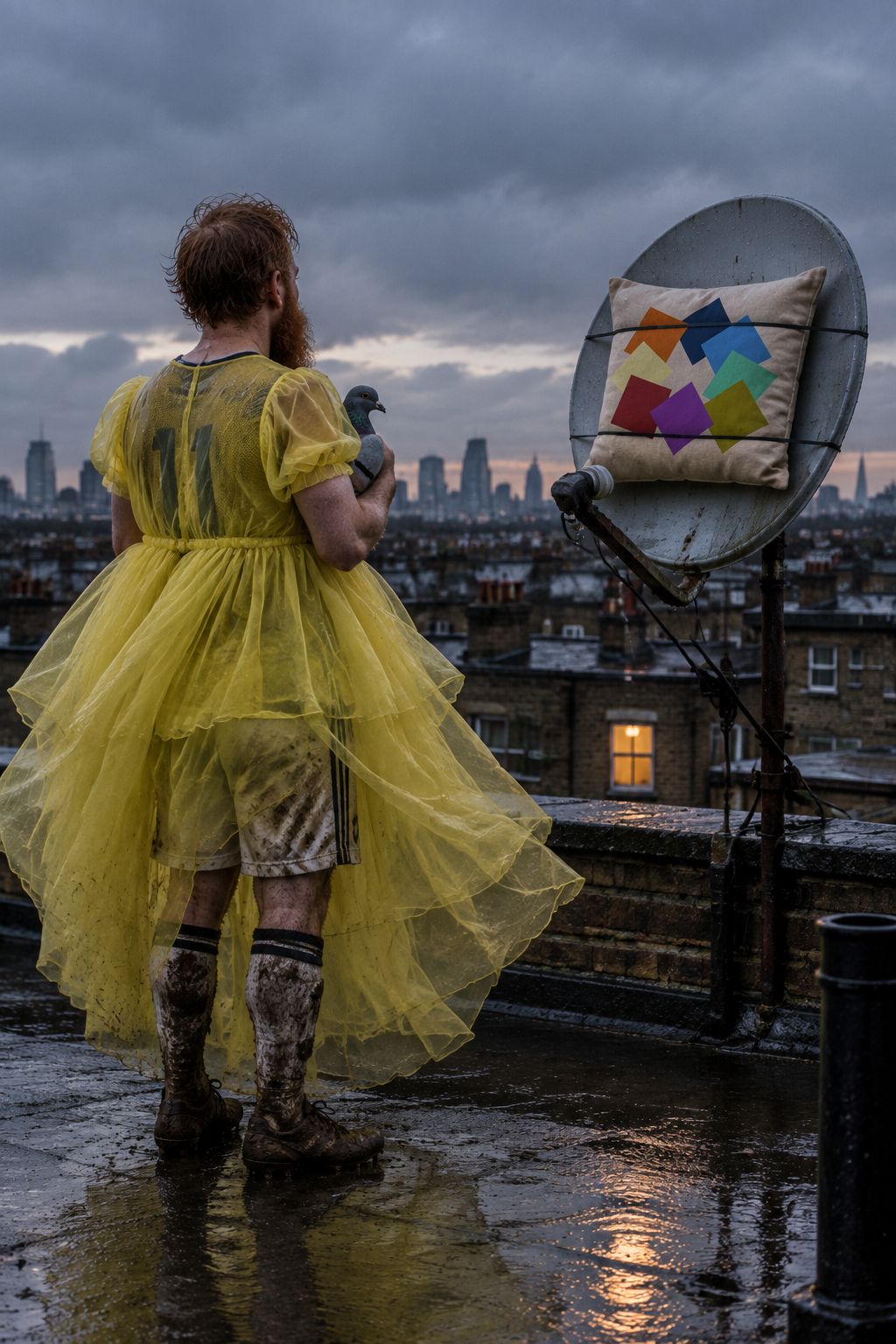 Snail Blush, rooftop pigeon signal