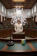 Surreal municipal council chamber
