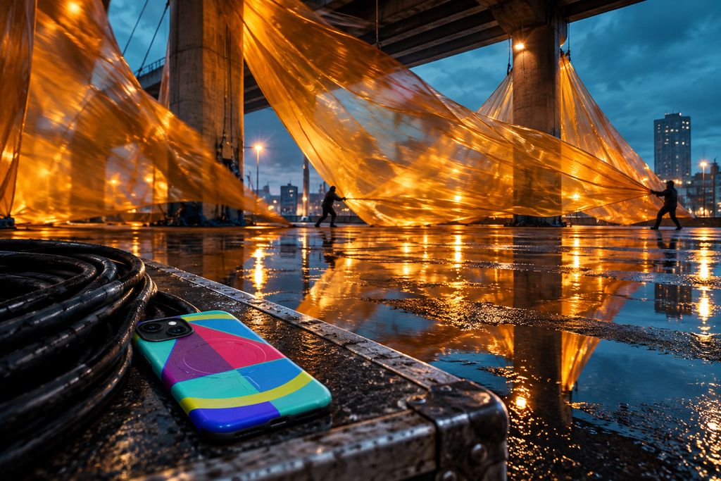 Translucent amber installation beneath the Westway