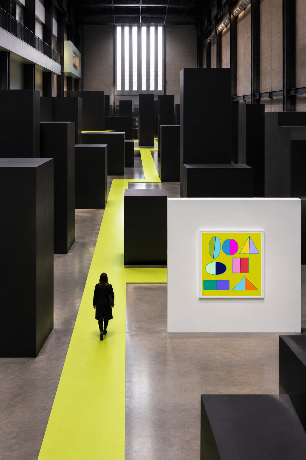 Turbine Hall installation with one visitor
