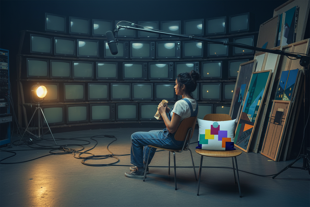 Vintage television studio concept