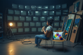 Vintage television studio concept