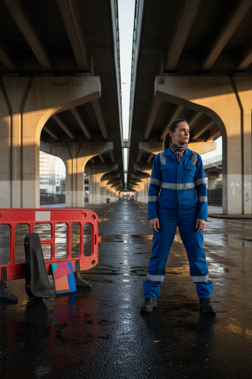 Westway flyover construction-worker editorial